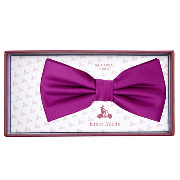 Magenta Satin Weave Bow Tie