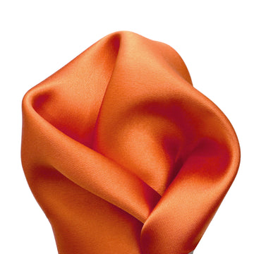 James Adelin Luxury Satin Weave Pocket Square in Orange