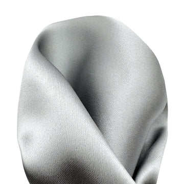James Adelin Luxury Satin Weave Pocket Square in Silver