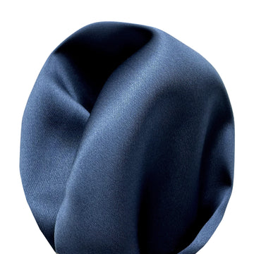 James Adelin Luxury Satin Weave Pocket Square in Slate Blue
