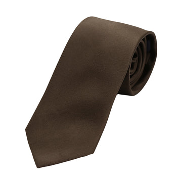 Dark Brown Satin Neck Tie