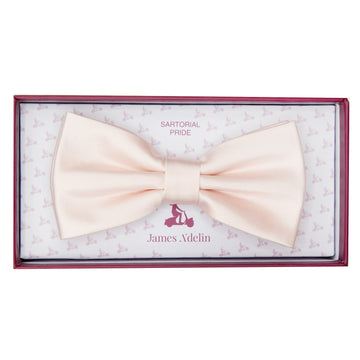 Light Pink Satin Weave Bow Tie