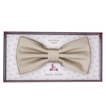 James Adelin Luxury Satin Weave Bow Tie in Dark Beige