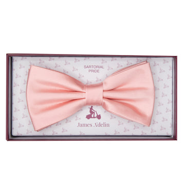 James Adelin Luxury Satin Weave Bow Tie in Soft Pink