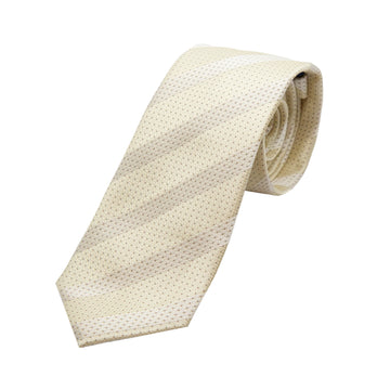 James Adelin Luxury Spotted Stripe Pin Point Textured Weave Neck Tie in Beige