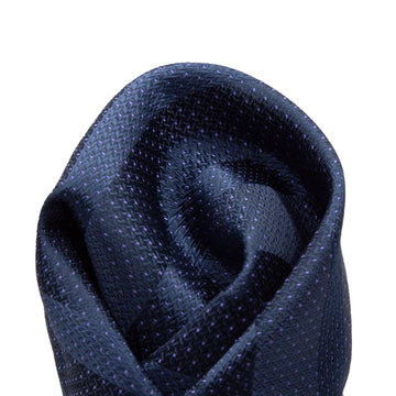 James Adelin Luxury Spotted Stripe Pin Point Textured Weave Pocket Square in Navy/Purple
