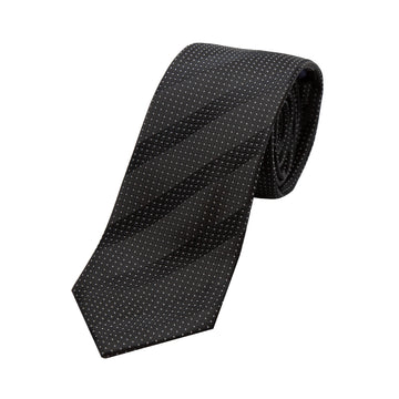 James Adelin Luxury Spotted Stripe Pin Point Textured Weave Neck Tie in Black/White