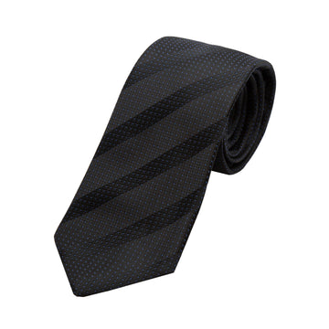 James Adelin Luxury Spotted Stripe Pin Point Textured Weave Neck Tie in Black/Blue