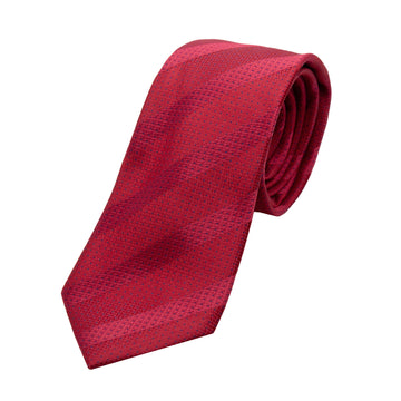 Red and Navy Spotted Stripe Pin Point Textured Weave Neck Tie