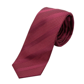 James Adelin Luxury Spotted Stripe Pin Point Textured Weave Neck Tie in Burgundy