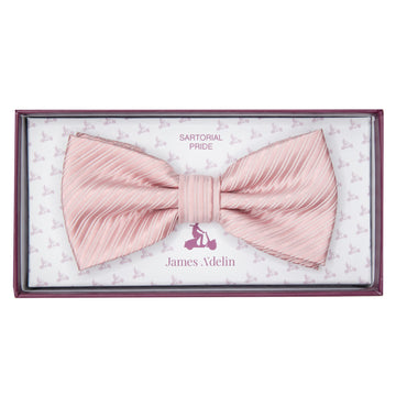 Soft Pink Twill Textured Weave Bow Tie