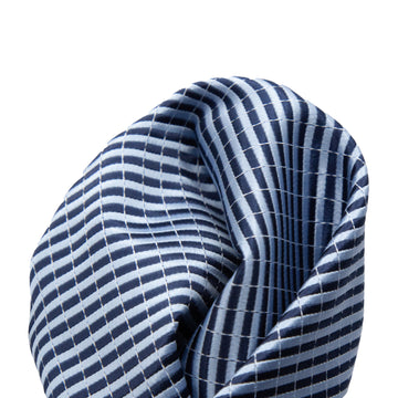 Sky/Navy Twill Textured Weave Pocket Square