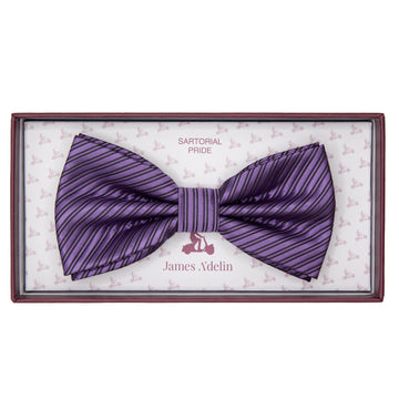 Purple/Navy Twill Textured Weave Bow Tie