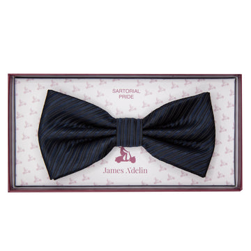 Navy Twill Textured Weave Bow Tie