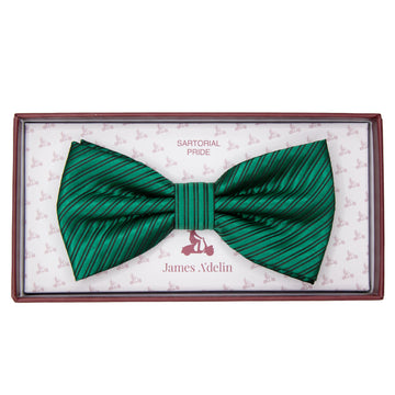 Green Twill Textured Weave Bow Tie