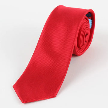 Red Silk Twill Weave Neck Tie