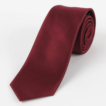 Burgundy Silk Twill Weave Neck Tie