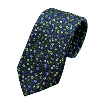 James Adelin Luxury Silk Neck Tie in Textured Mini Floral Design