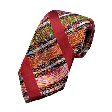 James Adelin Luxury Silk Neck Tie in Paisley Striped Design