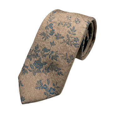 James Adelin Luxury Silk/Linen Neck Tie in Textured Floral Design