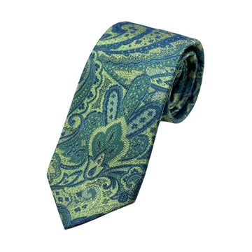 James Adelin Mens Luxury Silk Neck Tie in Textured Paisley Weave Design