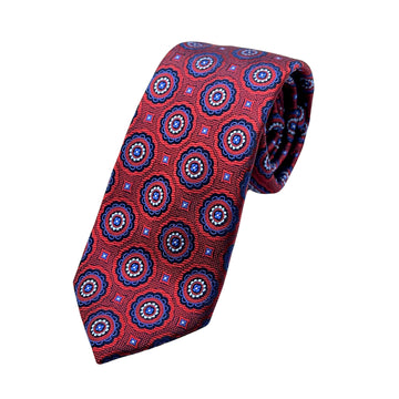 James Adelin Mens Luxury Silk Neck Tie in Medallion Textured Weave Design