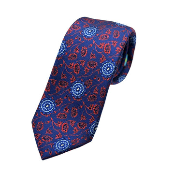 James Adelin Luxury Silk Neck Tie in Textured Floral Motif Weave Design
