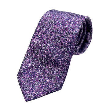 James Adelin Luxury Silk Neck Tie in Textured Mini Floral Weave Design