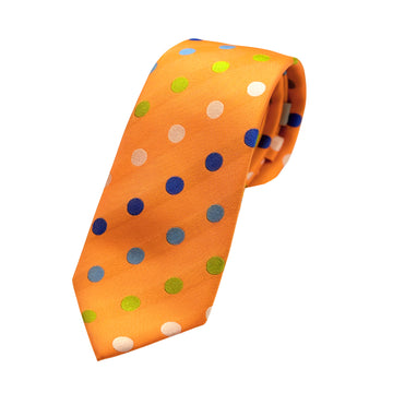 James Adelin Mens Luxury Silk Neck Tie in Polka Dot Weave Design