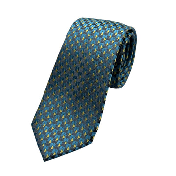 JACQUES MONCLEEF Mens Luxury Silk Neck Tie in Textured Geometric Weave Design