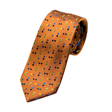 JACQUES MONCLEEF Mens Luxury Silk Neck Tie in Satin Spotted Weave Design