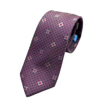 JACQUES MONCLEEF Mens Luxury Silk Neck Tie in Textured Geometric Weave Design