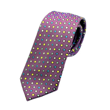 JACQUES MONCLEEF Mens Luxury Silk Neck Tie in Spotted Textured Weave Design