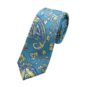 James Adelin Mens Luxury Silk Neck Tie in Paisley Weave Design