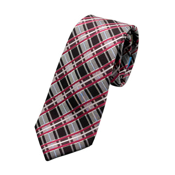 JACQUES MONCLEEF Mens Luxury Silk Neck Tie in Check Weave Design