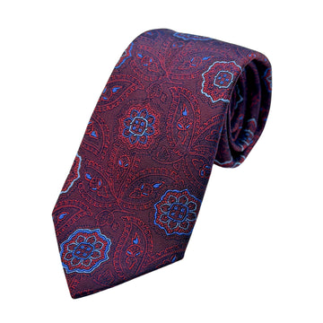 James Adelin Mens Luxury Silk Neck Tie in Large Motif Paisley Weave Design