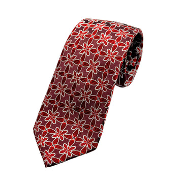 James Adelin Mens Luxury Silk Neck Tie in Floral Motif Weave Design