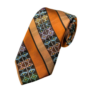 James Adelin Mens Luxury Silk Neck Tie in Satin Textured Diagonal Striped Weave Design