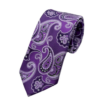 James Adelin Luxury Silk Neck Tie in Textured Paisley Weave Design