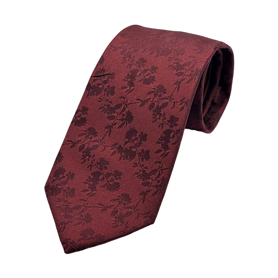 James Adelin Mens Luxury Silk Neck Tie in Textured Weave Floral Design