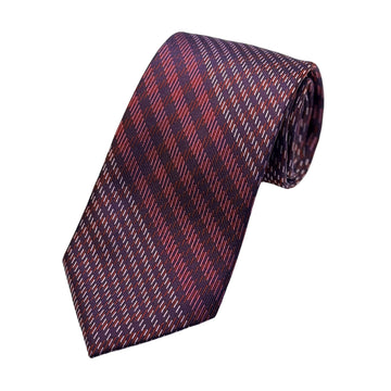 James Adelin Mens Luxury Silk Neck Tie in Textured Diagonal Check Weave Design