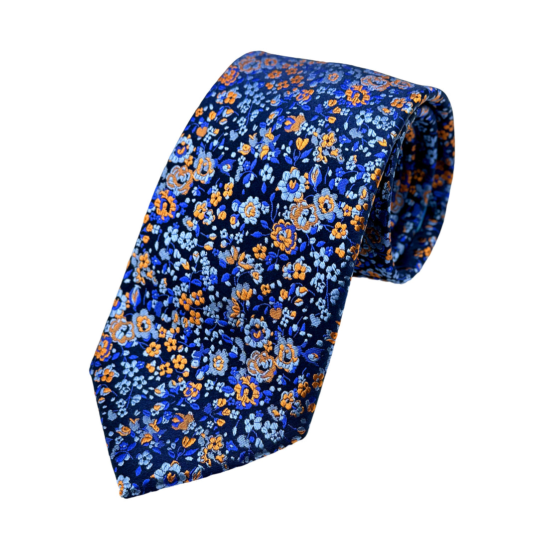 James Adelin Mens Luxury Silk Neck Tie in Multi Floral Weave Design
