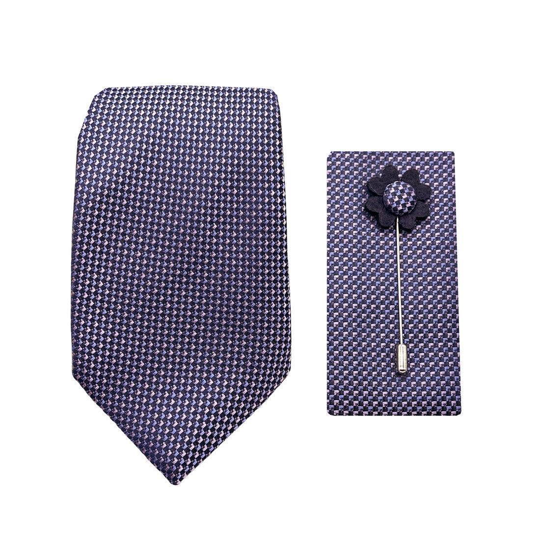 James Adelin Luxury Textured Weave 7.5cm Width Tie/Pocket Square/Lapel Pin Combo Set