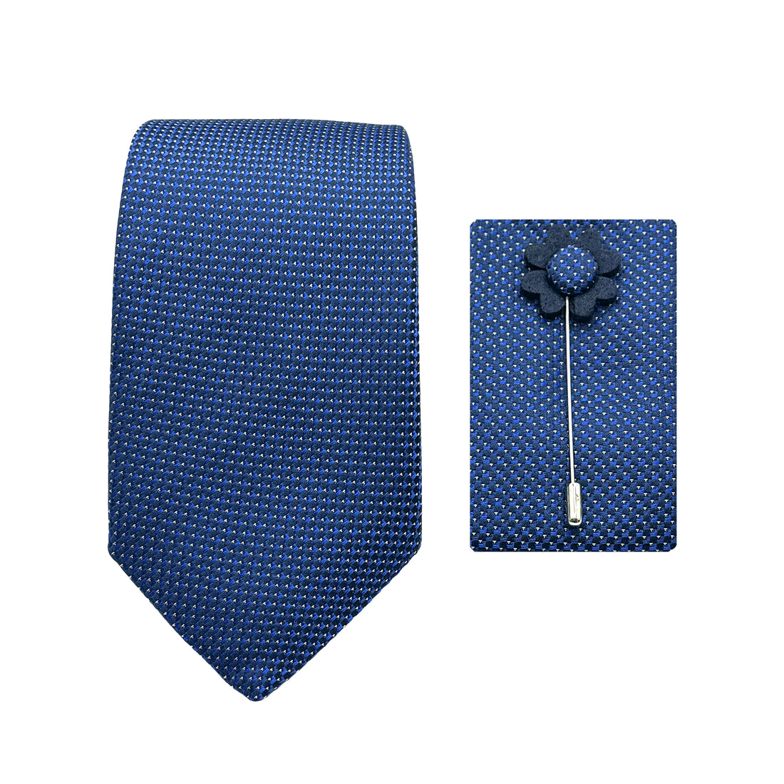 James Adelin Luxury Textured Weave 7.5cm Width Tie/Pocket Square/Lapel Pin Combo Set