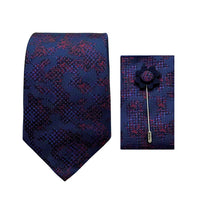 James Adelin Luxury Subtle Shaded Effect 7.5cm Width Tie/Pocket Square/Lapel Pin Combo Set