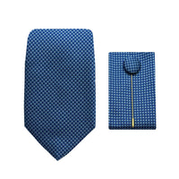 James Adelin Luxury Textured Geometric Weave 7.5cm Width Tie/Pocket Square/Lapel Pin Combo Set