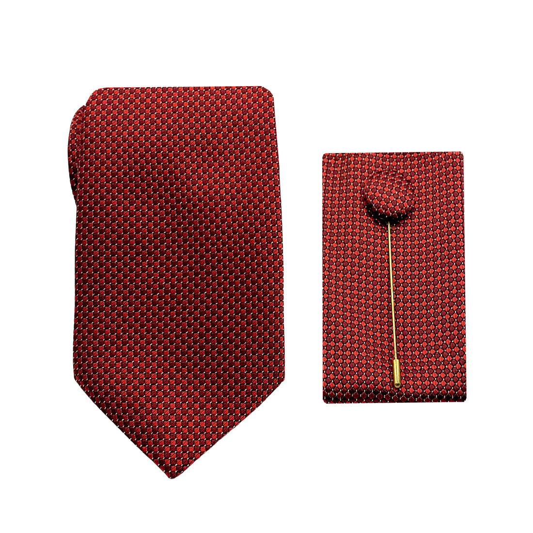 James Adelin Luxury Textured Geometric Weave 7.5cm Width Tie/Pocket Square/Lapel Pin Combo Set
