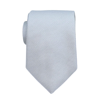 James Adelin Luxury Oxford Weave 7.5cm Tie in Silver