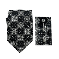 James Adelin Luxury Quatrefoil 7.5cm Width Tie/Pocket Square/Lapel Pin Combo Set