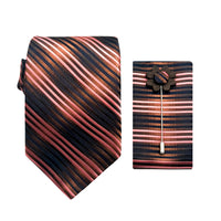 James Adelin Luxury Striped 7.5cm Width Tie/Pocket Square/Lapel Pin Combo Set
